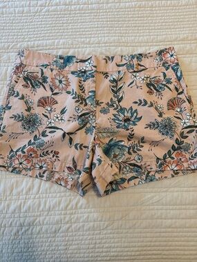 LOFT Outlet Pink Floral Cotton Shorts